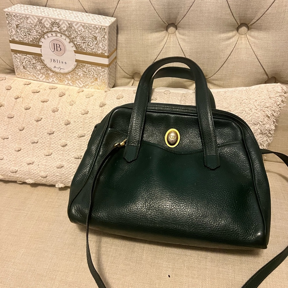 (SOLD) Dior Dark Green Leather Bag Vintage